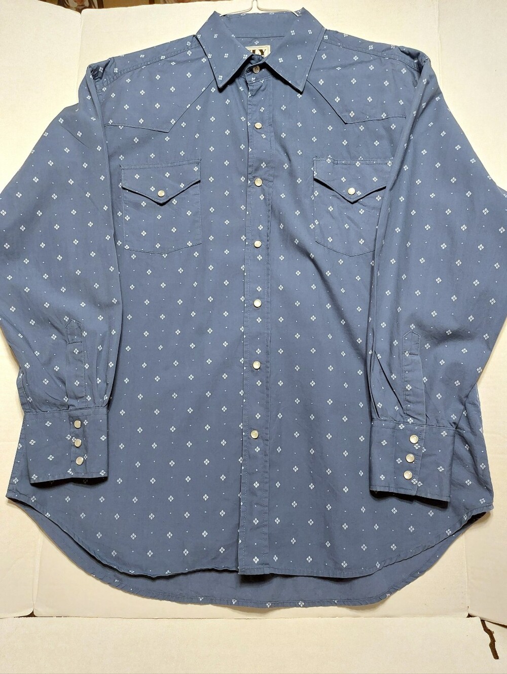 Vintage Ely Cattleman Light Blue Western Pearl Snap Shirt